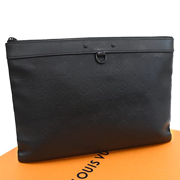 5000041884102356 1 Louis Vuitton Pochette Discovery Clutch Shadow Leather Noir Black