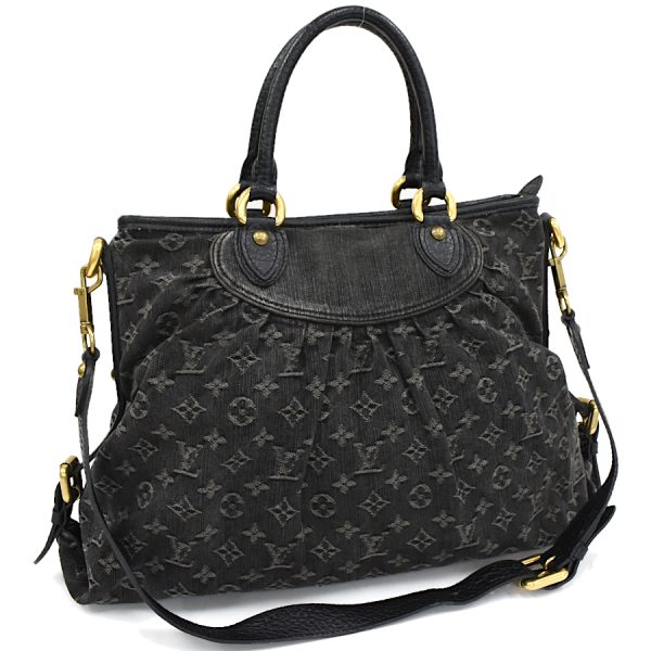 5000041884102357 1 Louis Vuitton Neo Cabby GM 2 Way Handbag Monogram Denim Noir Black