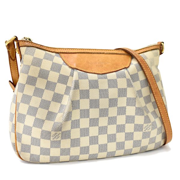 5000041884102360 1 Louis Vuitton Siracusa PM Shoulder Bag Damier Azur Ivory