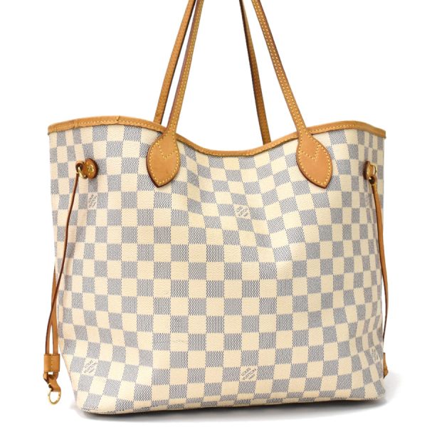 5000041884102400 1 Louis Vuitton Neverfull MM Tote Bag Damier Azur Ivory