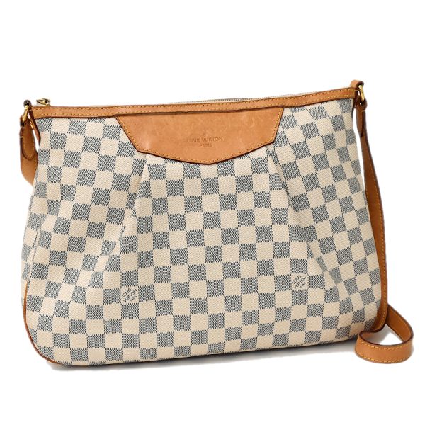 5000041884102447 1 Louis Vuitton Siracusa MM Shoulder Bag Damier Azur Ivory