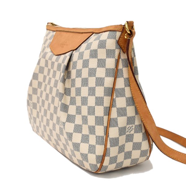 5000041884102447 2 Louis Vuitton Siracusa MM Shoulder Bag Damier Azur Ivory