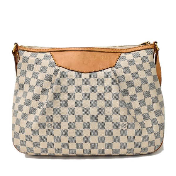 5000041884102447 3 Louis Vuitton Siracusa MM Shoulder Bag Damier Azur Ivory