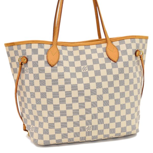 5000041884102479 1 Louis Vuitton Neverfull MM Tote Bag Damier Azur Ivory