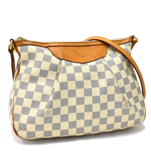 5000041884102481 1 Louis Vuitton Siracusa PM Shoulder Bag N41113 Damier Azur White