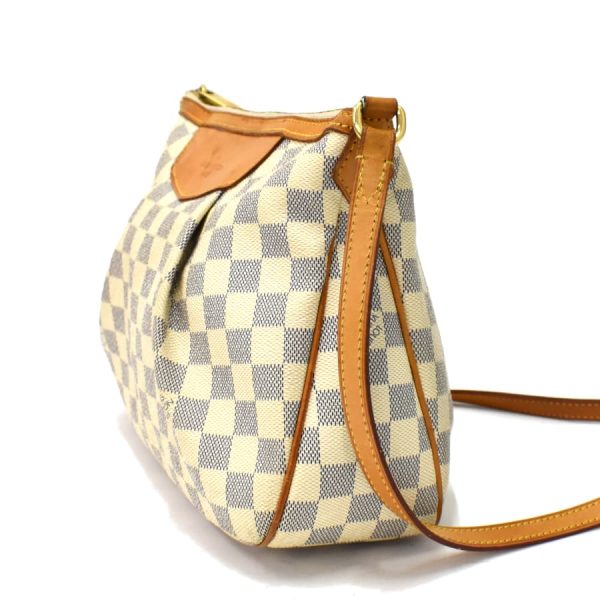 5000041884102481 2 Louis Vuitton Siracusa PM Shoulder Bag N41113 Damier Azur White