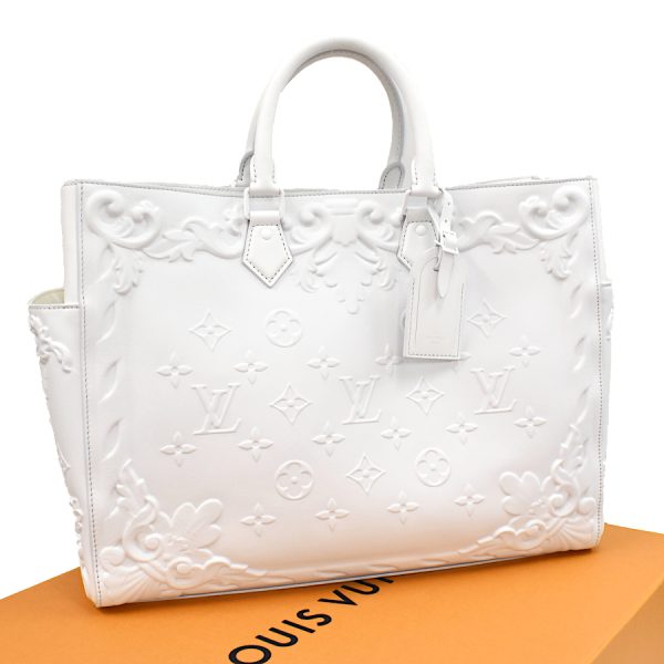 5000041884102509 1 Louis Vuitton Sac Plat 2 Way Tote Bag Calf Leather Optic White