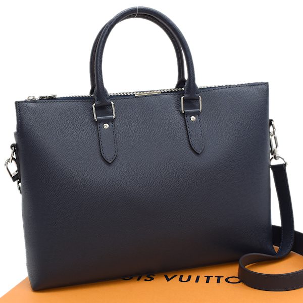 5000041884102529 1 Louis Vuitton Anton Briefcase Business Bag Taiga Blue Marine Navy