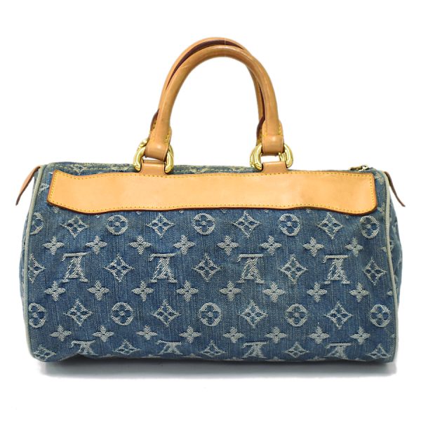 5000041884102549 3 Louis Vuitton Neo Speedy Handbag Monogram Denim Leather Blue