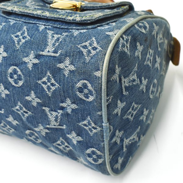 5000041884102549 5 Louis Vuitton Neo Speedy Handbag Monogram Denim Leather Blue