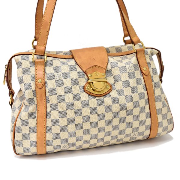 5000041884102559 1 Louis Vuitton Stresa PM Handbag Damier Azur Canvas Leather Ivory