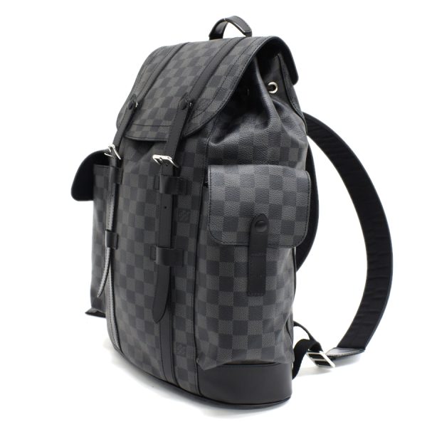 5000041884102634 2 Louis Vuitton Christopher MM Backpack Damier Graphite Black