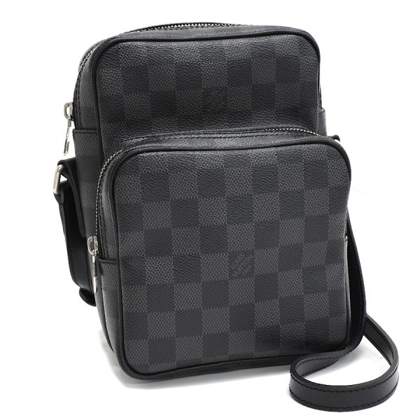 5000041884102682 1 Louis Vuitton Rem Shoulder Bag Damier Graphite Black