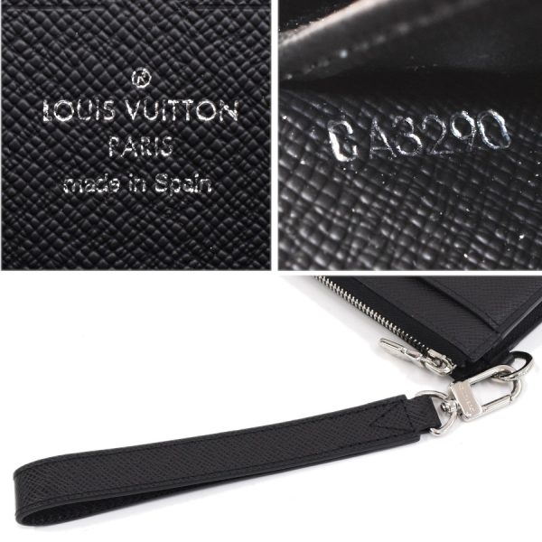 5000042884100419 9 Louis Vuitton Zippy Dragonne Clutch Bag Taiga Leather Noir Black