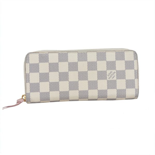 5000042884100429 1 Louis Vuitton Portefeuille Clémence Long Wallet Damier Azur Rose Ballerine