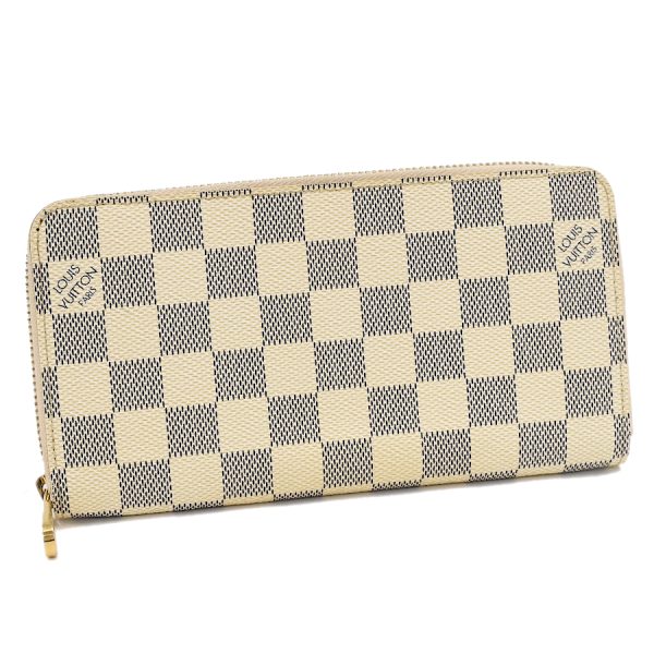 5000042884100431 1 Louis Vuitton Zippy Wallet Round Zipper Long Wallet Damier Azur Ivory