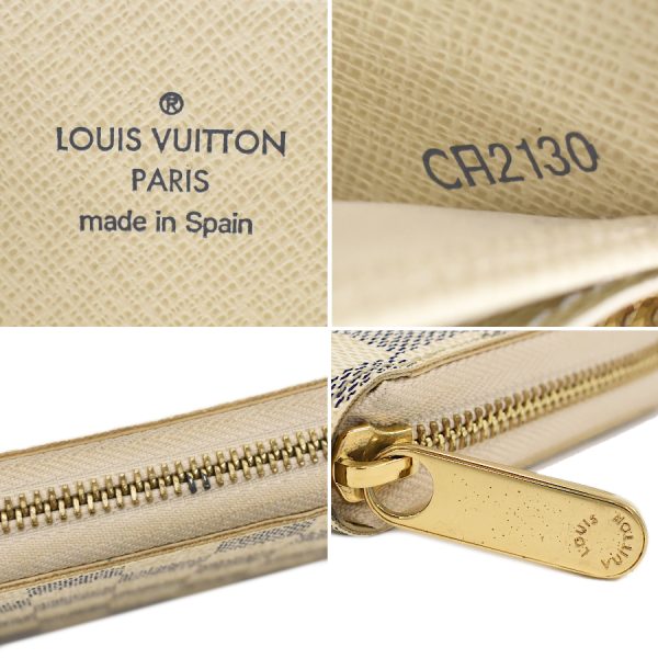 5000042884100431 9 Louis Vuitton Zippy Wallet Round Zipper Long Wallet Damier Azur Ivory