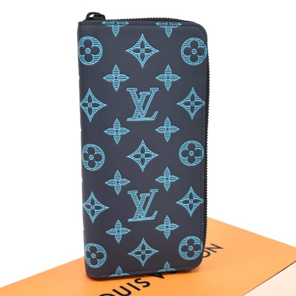 5000042884100441 1 Louis Vuitton Zippy Wallet Vertical Long Wallet Shadow Navy