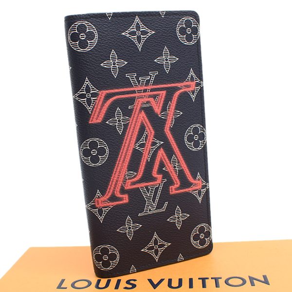 5000042884100453 1 Louis Vuitton Portefeuille Brother Long Wallet Canvas Navy Blue