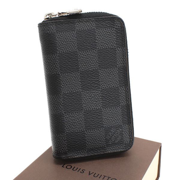 5000042884100467 1 Louis Vuitton Zippy Coin Purse Damier Graphite Canvas Black