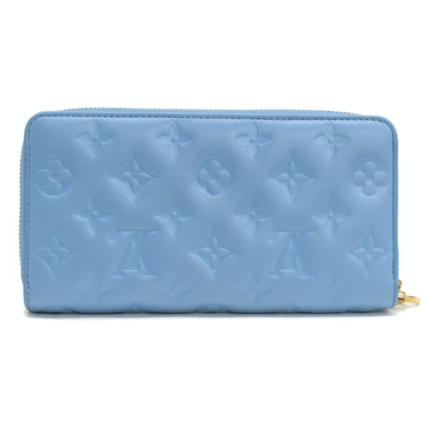 5000042884100469 3 Louis Vuitton Zippy Wallet Monogram Embossed Lamb Leather Wallet Light Blue