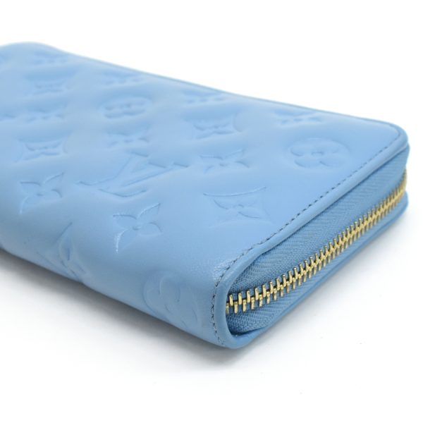 5000042884100469 5 Louis Vuitton Zippy Wallet Monogram Embossed Lamb Leather Wallet Light Blue