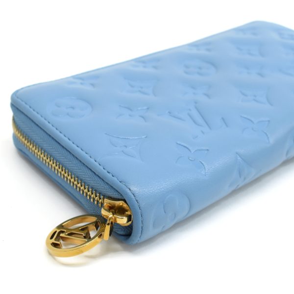 5000042884100469 6 Louis Vuitton Zippy Wallet Monogram Embossed Lamb Leather Wallet Light Blue