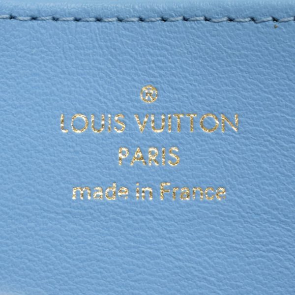 5000042884100469 9 Louis Vuitton Zippy Wallet Monogram Embossed Lamb Leather Wallet Light Blue