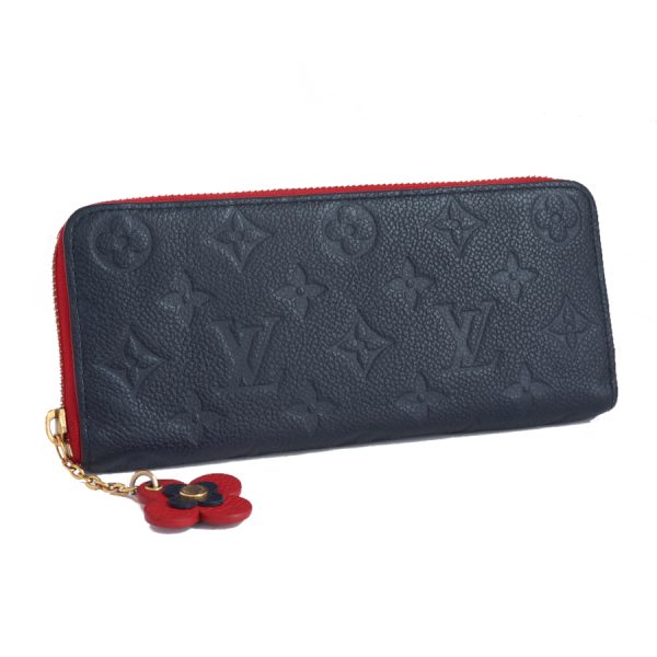 5000042884400102 1 Louis Vuitton Portefeuille Clemence Empreinte Wallet Marine Rouge Blue