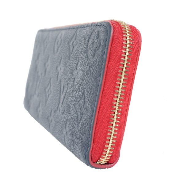 5000042884400102 2 Louis Vuitton Portefeuille Clemence Empreinte Wallet Marine Rouge Blue