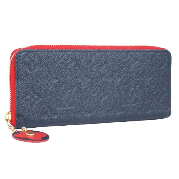 5000042884400103 1 Louis Vuitton Portefeuille Clemence Empreinte Wallet Marine Rouge Blue