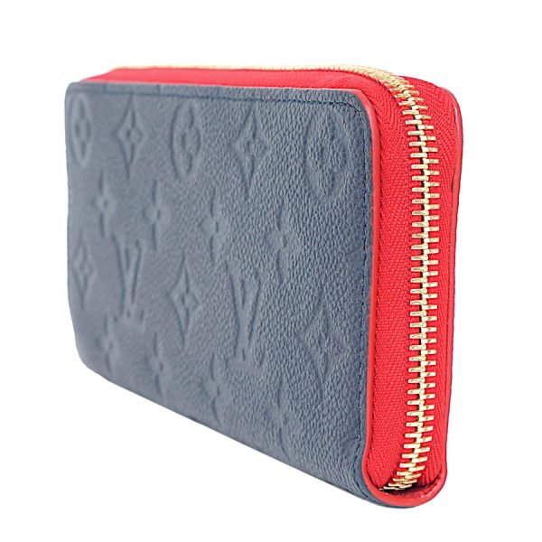 5000042884400103 2 Louis Vuitton Portefeuille Clemence Empreinte Wallet Marine Rouge Blue