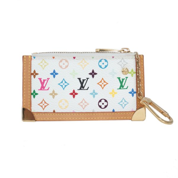 5000042884400104 3 Louis Vuitton Pochette Clé Monogram Multicolor Leather Coin Case Bronze