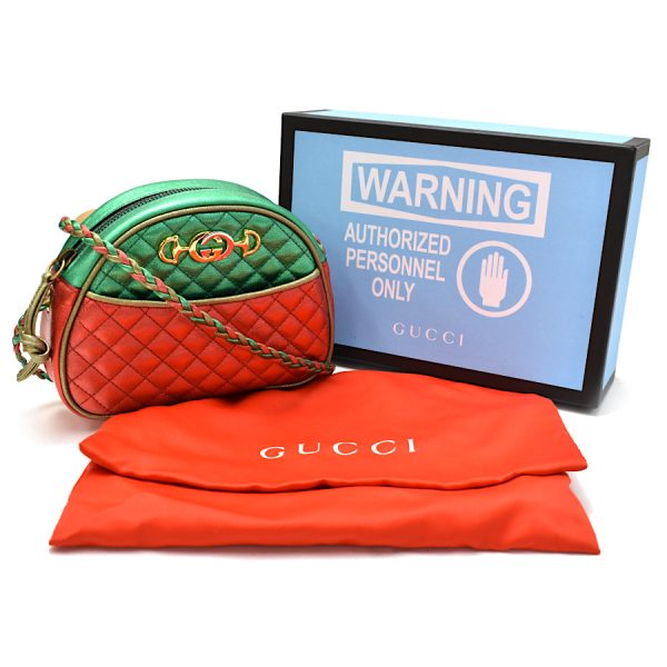 5000049884100867 9 Gucci Laminated Quilted Mini Shoulder Bag Red Leather