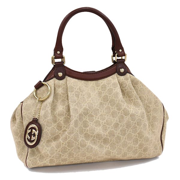 5000049884102025 1 Gucci handbag Sookie 211944 GG canvas leather beige brown