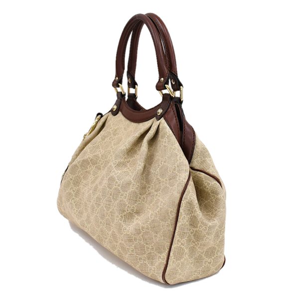 5000049884102025 2 Gucci handbag Sookie 211944 GG canvas leather beige brown