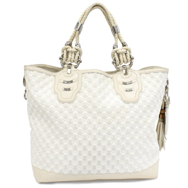 5000049884102439 3 Gucci Techno Horsebit Tote Bag 240260 GG Neoprene Leather White