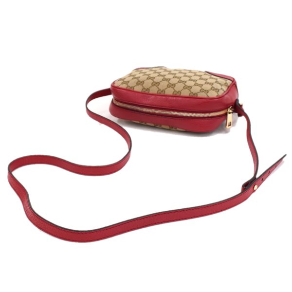 5000049884102453 7 Gucci Shoulder Bag Crossbody GG Canvas Leather Beige Red