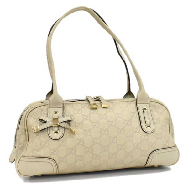 5000049884102487 1 Gucci Princy Handbag 161720 Ribbon Guccisima Leather Ivory