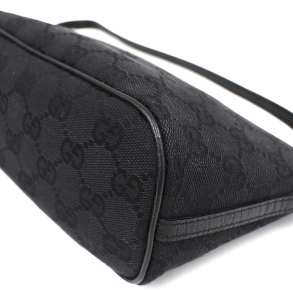 5000049884102530 6 Gucci Accessory Pouch Mini Handbag GG Canvas Leather Black