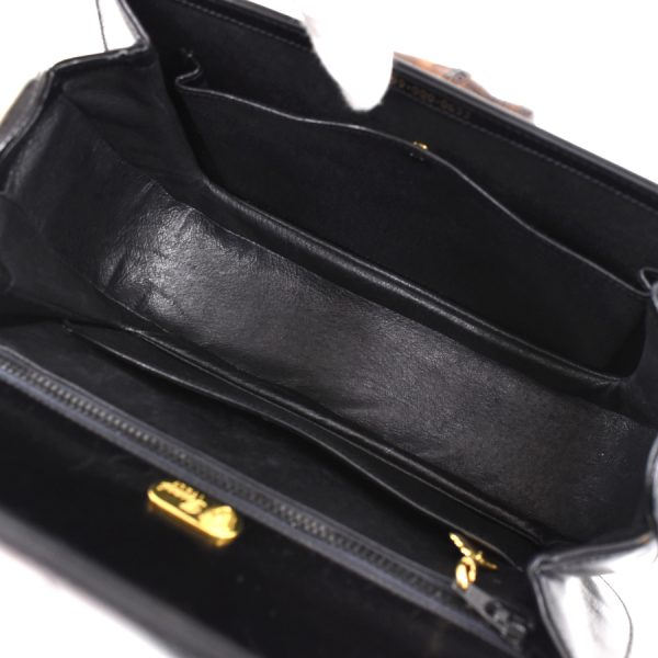 5000049884102547 8 Gucci Bamboo Top Handle Handbag Leather Black