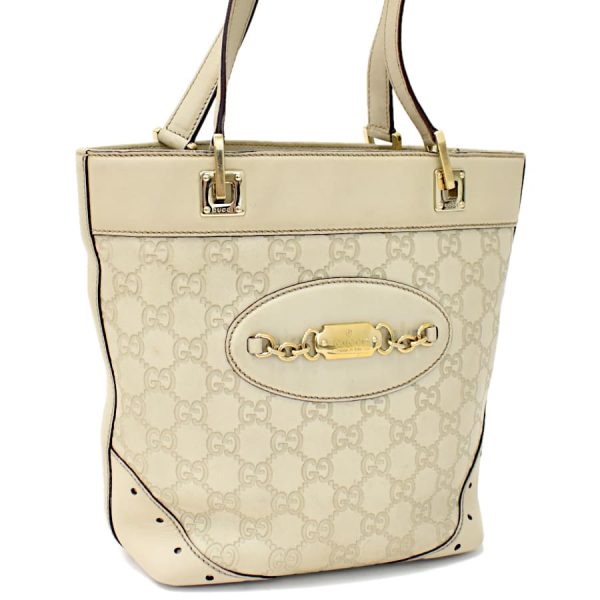 5000049884102613 1 Gucci Tote Bag Shoulder Guccisima Leather Ivory