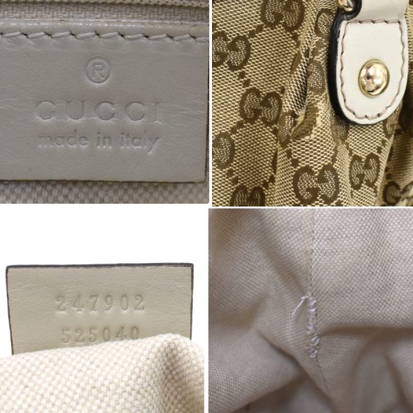 5000049884102628 9 Gucci Diamante Sookie Beige Canvas Leather GG Canvas