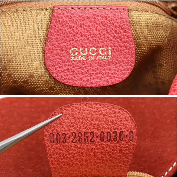 5000049884102711 9 Gucci Bamboo Backpack Mini Rucksack Suede Leather Red