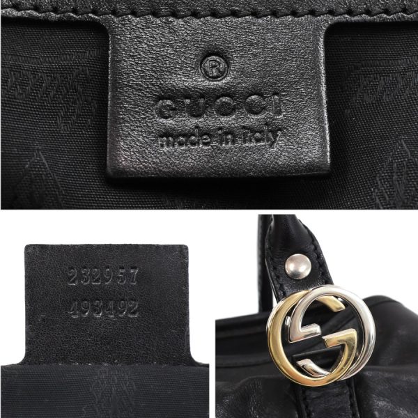 5000049884102745 9 Gucci Tote Shoulder Bag GG Twins Leather Black