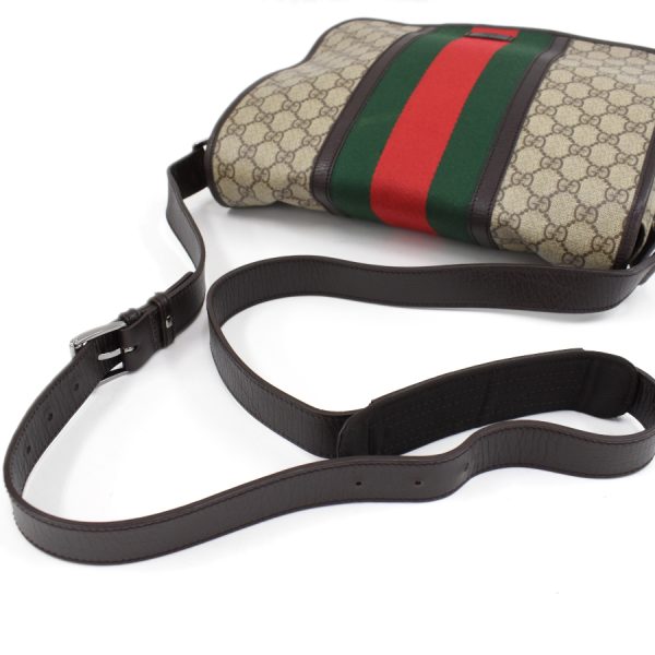 5000049884102751 7 Gucci Messenger Shoulder Bag GG Supreme Canvas Leather Black