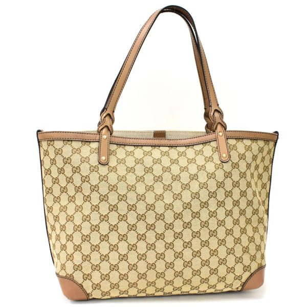 5000049884102768 3 Gucci Tote Bag GG Canvas Leather Beige