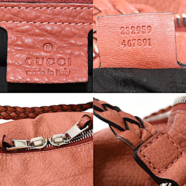 5000049884102807 9 Gucci Boston Bag Shoulder Braided Handle Bamboo Leather Pink