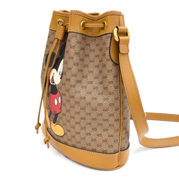 5000049884102813 2 Gucci Disney Collaboration Bucket Shoulder Bag GG Supreme Beige