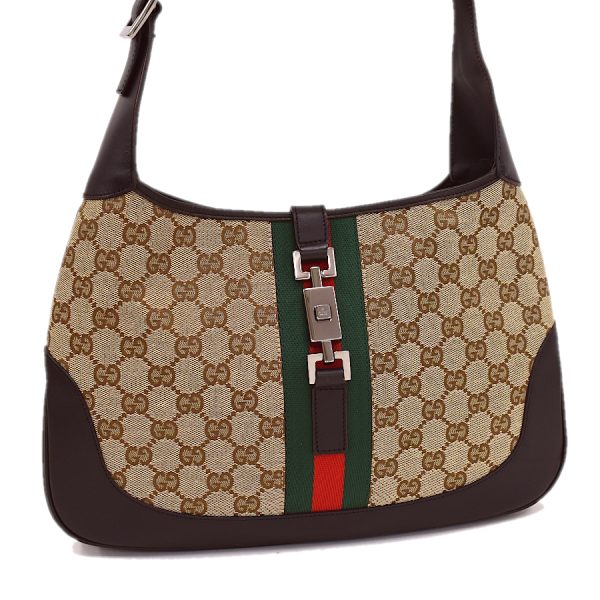 5000049884102922 1 Gucci One Shoulder Bag Jackie GG Canvas Leather Beige